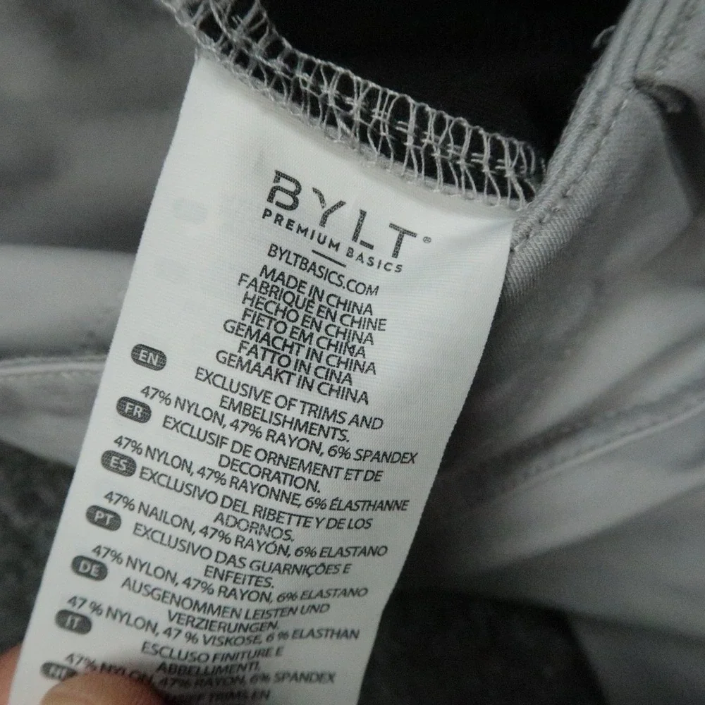 BYLT Basics Pants Mens 33x29 Gray Everyday Straight Zip Pocket Stretch Golf